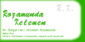 rozamunda kelemen business card
